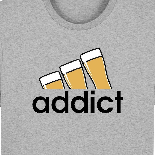 T-shirt  Addict Bière Logo Apéro Apéritif Convivial Parodie Marque de Sport Cadeau, homme et femme