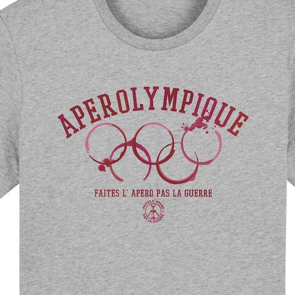 T-shirt Apérolympique Message Humour Apéro Tache de vin, jeux olympiques parodie Cadeau, homme et femme