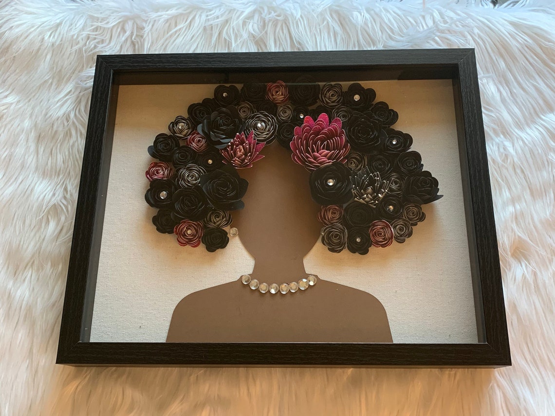 Natural Hair Shadow Box 11x14in Bling Etsy