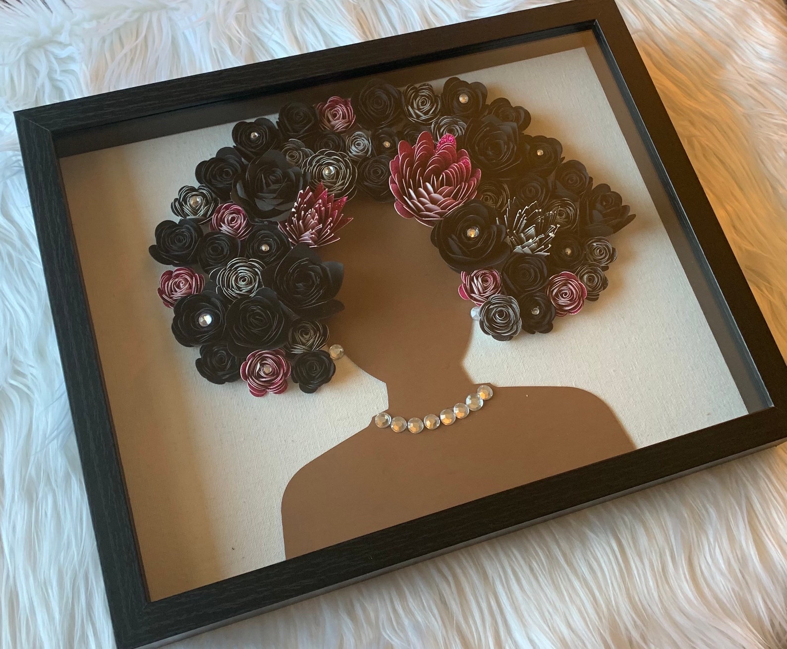 Natural Hair Shadow Box 11x14in Bling Etsy