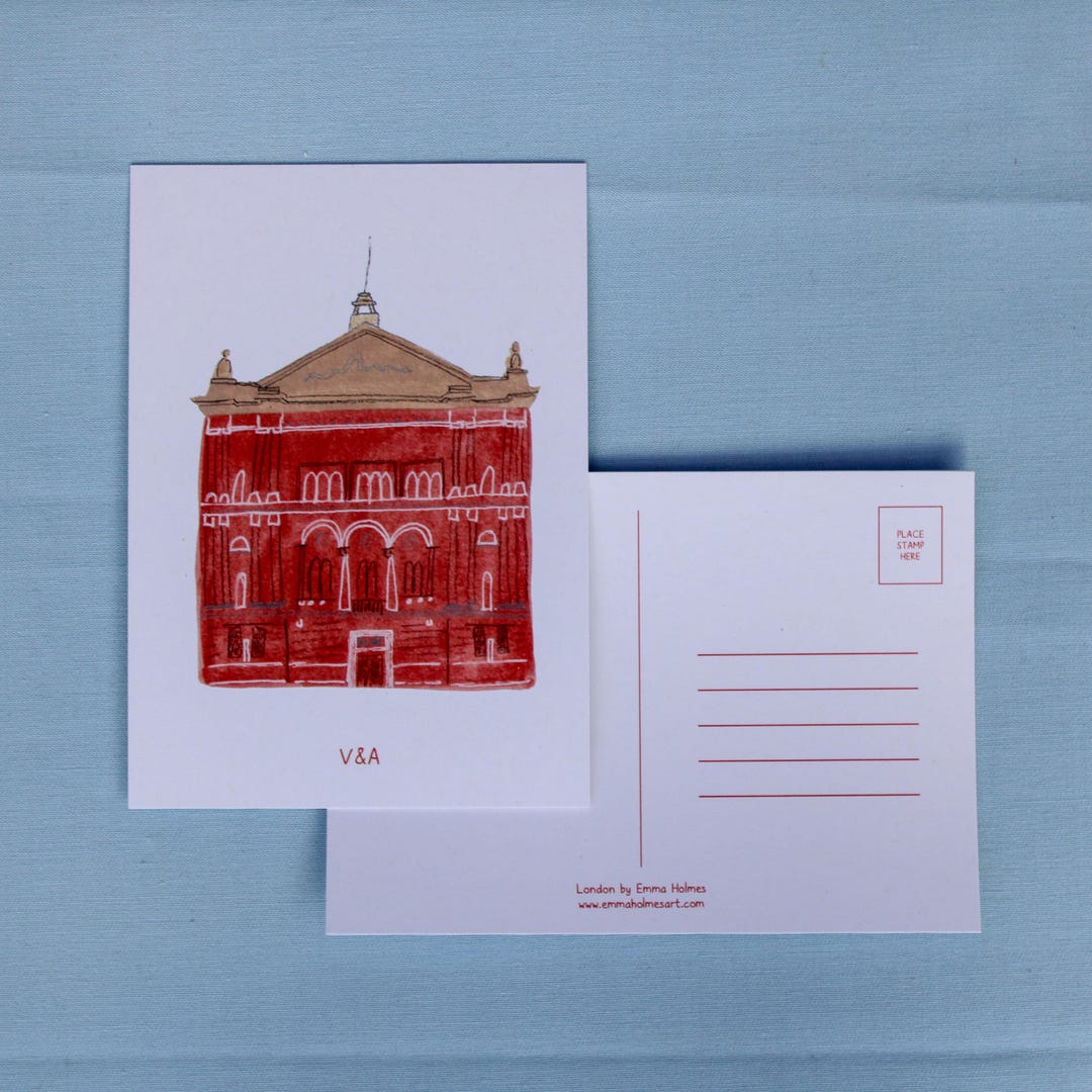 Museum Postcard Example V&A Postcard | Victoria and Albert Museum Illustration | London Art ...