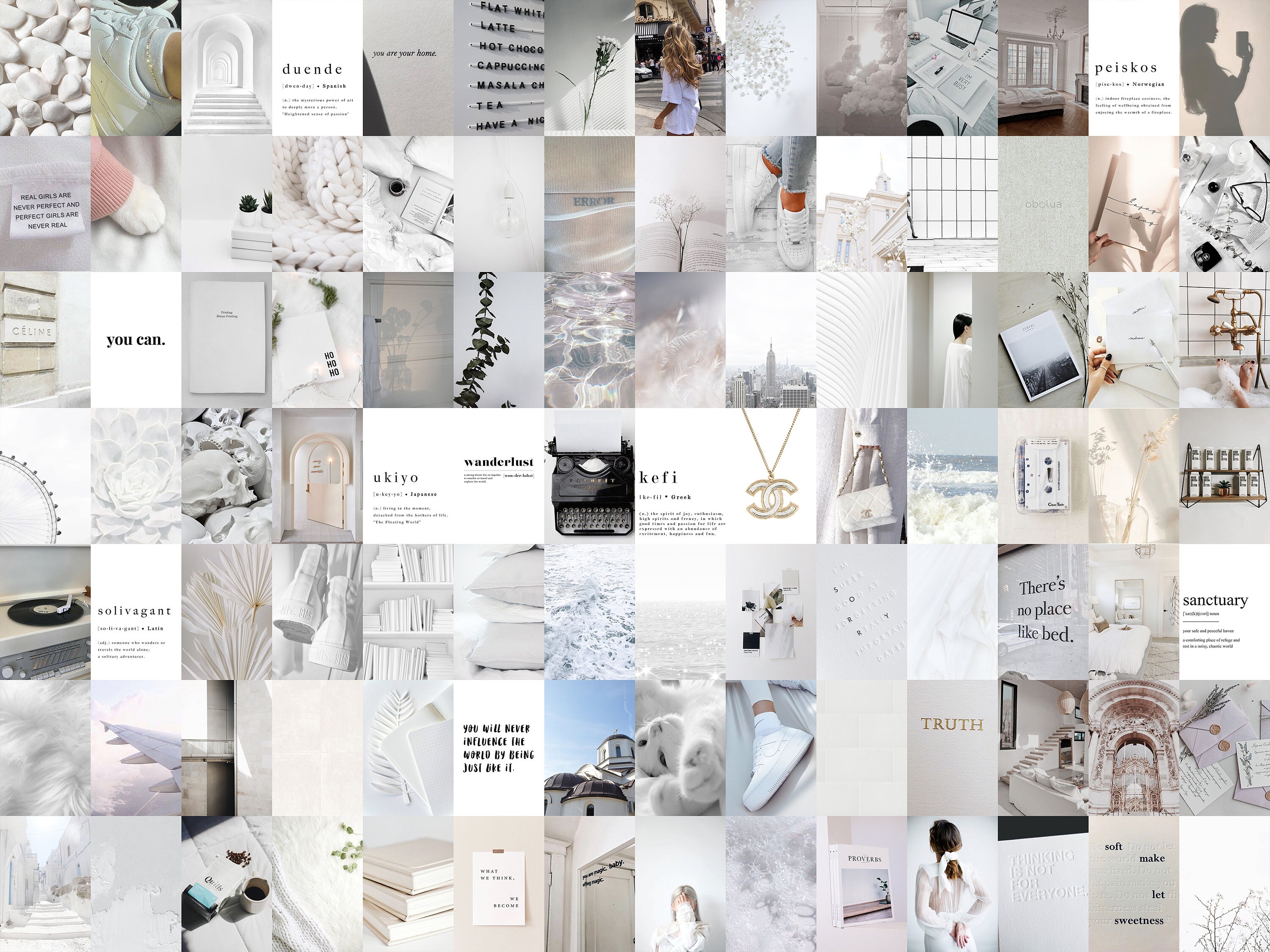 100pc White Wall Collage Kit White Wall Collage White Etsy Canada