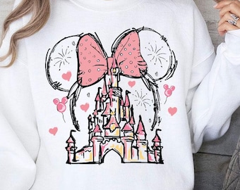 Sweat-shirt Château de Minnie Mouse Disney, sweat à capuche Magic Kingdom Girl Trip, manches longues Disney vintage, pull Magical Kingdom, sweat à capuche Disney