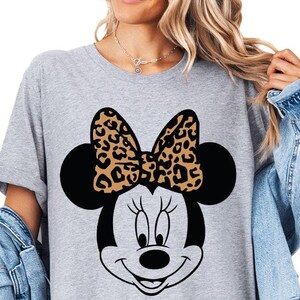 Minnie Mouse Leopard Bow Shirt, Vintage Minnie Shirt, Magic Kingdom Birthday Shirt, Disney Family Vacation Shirt, Disneyland Trip Shirt