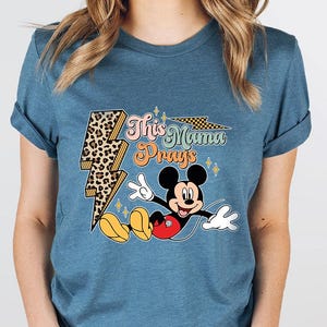 Disney This Mama Prays Shirt, Christian Mom Shirt, Disney Mother&#39;s Day Shirt, Minnie Christian Shirt, Disney Retro Motherhood Shirt