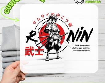 Anime Samurai Ninja Aesthetic Iron-On Ready To Press DTF Transfer for Cosplay Apparel Shirt, Perfect for Martial Arts Enthusiasts