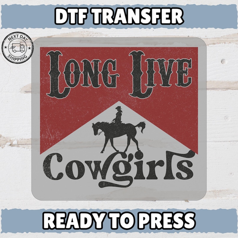Vintage Western Cowgirls DTF Transfer for Western Apparel & Rodeo Fans, Ready to Press on T-shirts Hoodies image 1