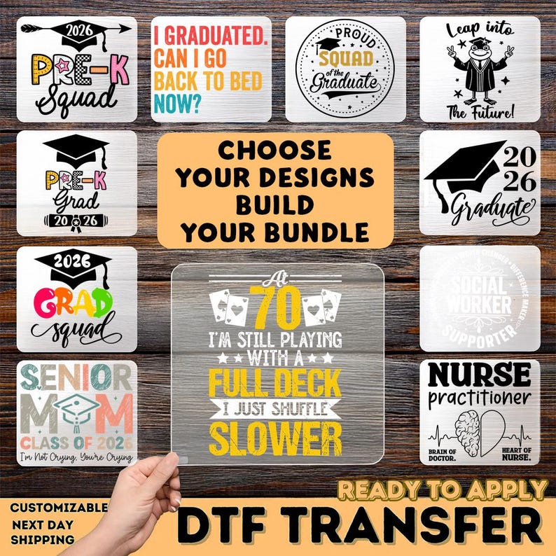 Graduation DTF Transfer for Shirts, Class of 2026 Senior Iron On, Grad ...