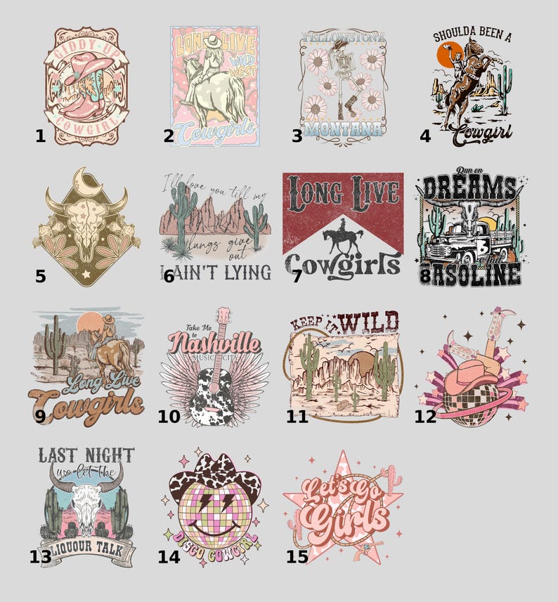 Vintage Western Cowgirls DTF Transfer for Western Apparel & Rodeo Fans, Ready to Press on T-shirts Hoodies image 5