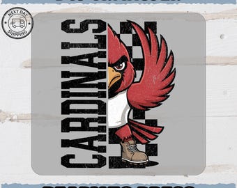 Funny Cardinal Character Peeking DTF Transfer, Humor Wildlife T-shirt Design, Iron-On for Bird Watchers & Team Events Apparel