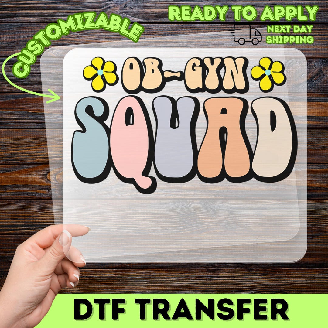 OB-GYN Squad Retro Iron-on Decal, Empowering Medical Team DTF Transfer ...