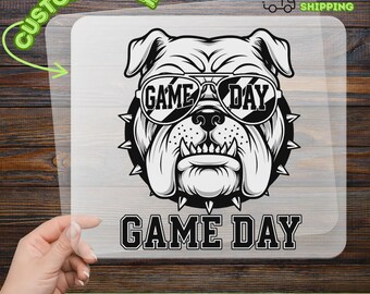 Game Day Bulldog DTF Transfer, Ready To Press Cool Bulldog with Sunglasses Transfer, Football Sports Fan DTF Print for T-Shirts Hoodies
