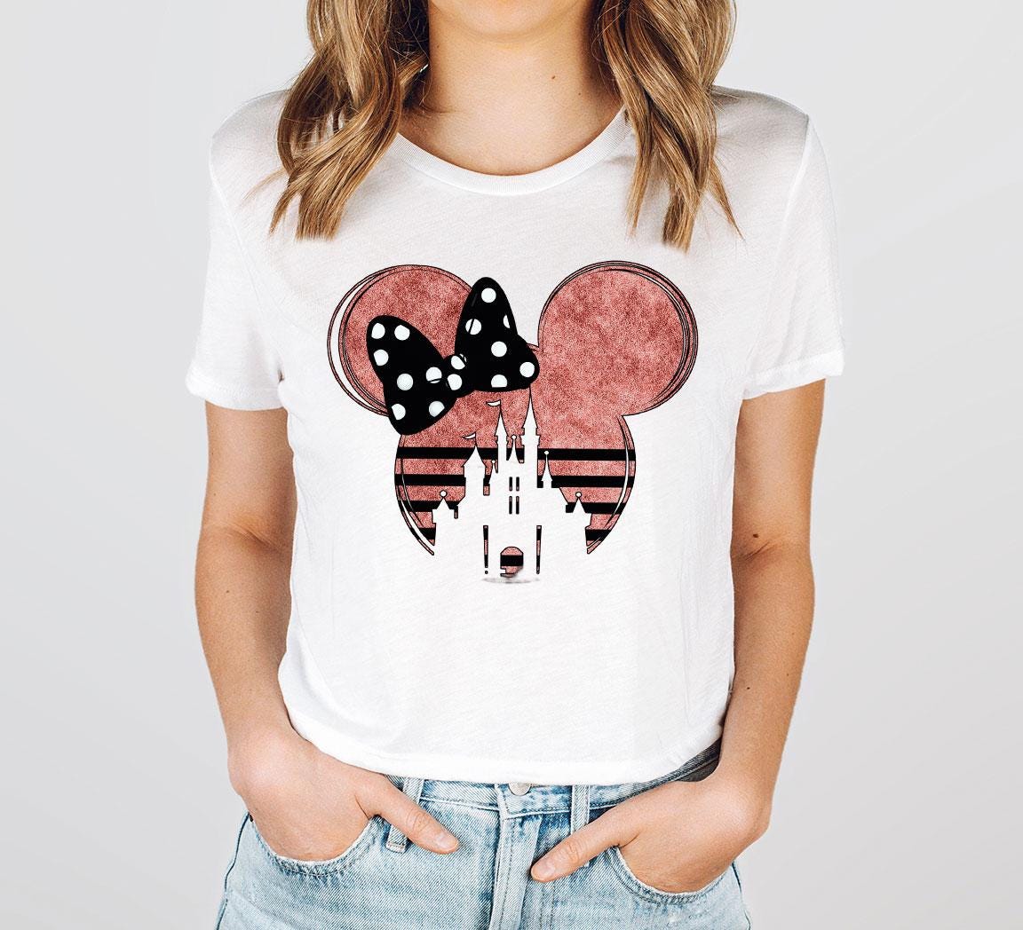 Disney Minnie Bow Matching Shirt, Disney Girl Trip Shirt, Disney Ear Shirt, Disney Minnie Silhouette Shirt, Disney Castle Minnie Shirt