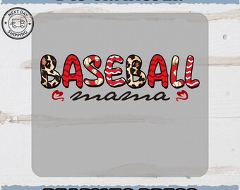 Cute Baseball Mama DTF Transfer, Ready To Press Baseball Iron On Decal, Stylish Sports Mom Heat Transfer for Game Day Designs
