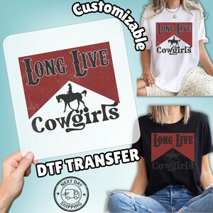 Vintage Western Cowgirls DTF Transfer for Western Apparel & Rodeo Fans, Ready to Press on T-shirts Hoodies image 2
