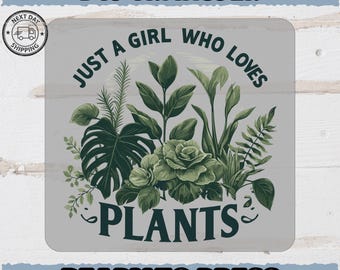 Vintage Botanical Just A Girl Who Loves Plants DTF Transfer for Women T-shirt Nature Gift Ready to Press