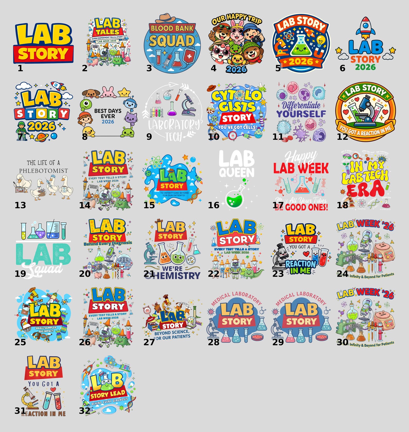 Lab Story 2026 DTF Transfer, Every Test Tells A Story Lab Week Shirt ...