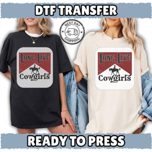 Vintage Western Cowgirls DTF Transfer for Western Apparel & Rodeo Fans, Ready to Press on T-shirts Hoodies image 3