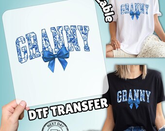 Vintage Granny Floral Pattern DTF Transfer Gift for Grandma T-Shirt Iron-On for Mother's Day & Family Gatherings