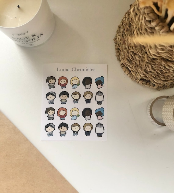 Sticker Sheet: Lunar Chronicles | Cinder Stickers | Bookworm Gift | Booklover | Book Based Sickers