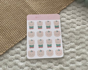 Billy Biscuit, Bear Sticker Sheet | Matte, Sticker Sheet, Kiss Cut Stickers, Cute, Kawaii, Journal, Bujo, Scrapbook, Stationery, Planner