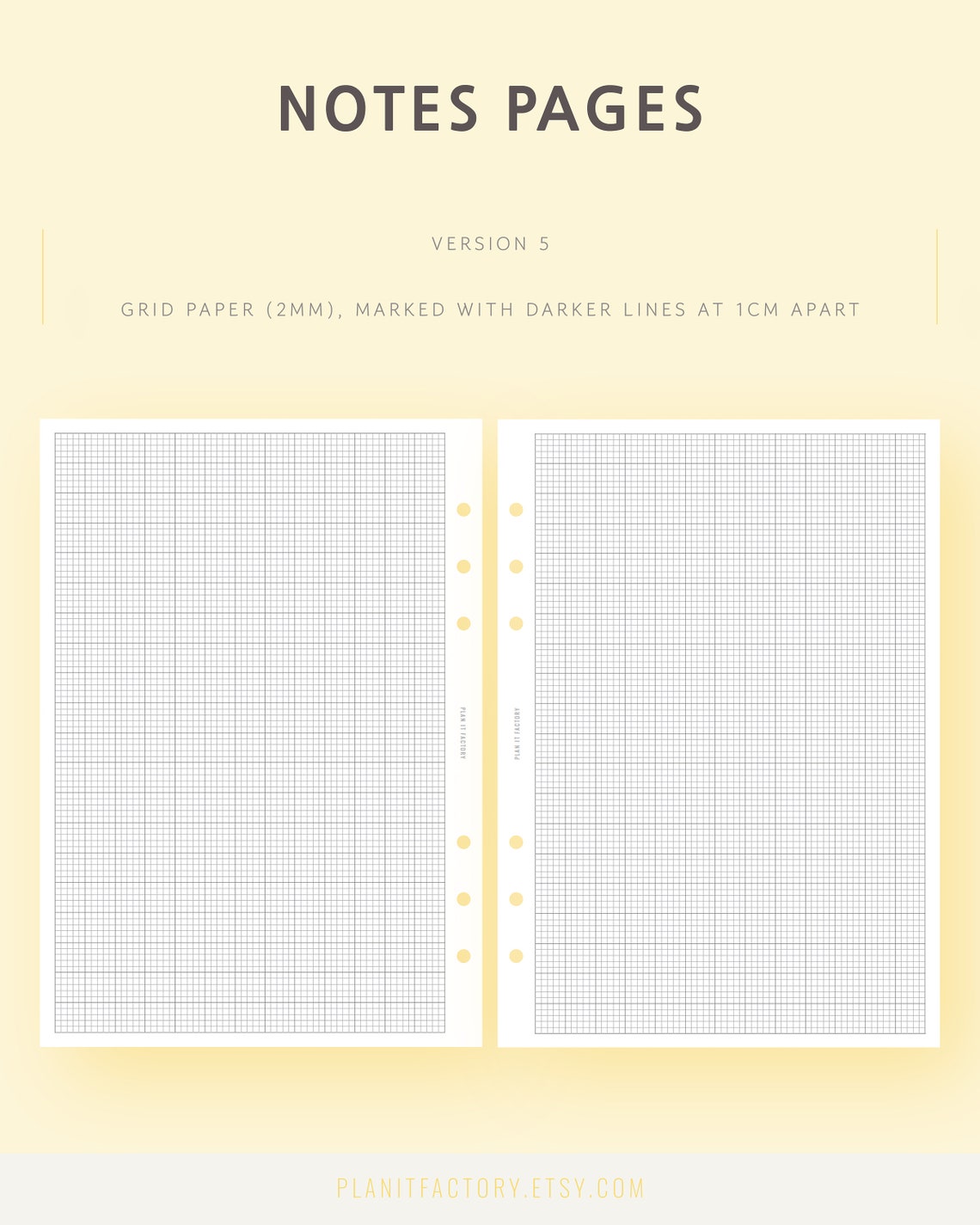 Lined, Grid, Dotted Paper Printable Pages for Note Taking A5 Basic ...