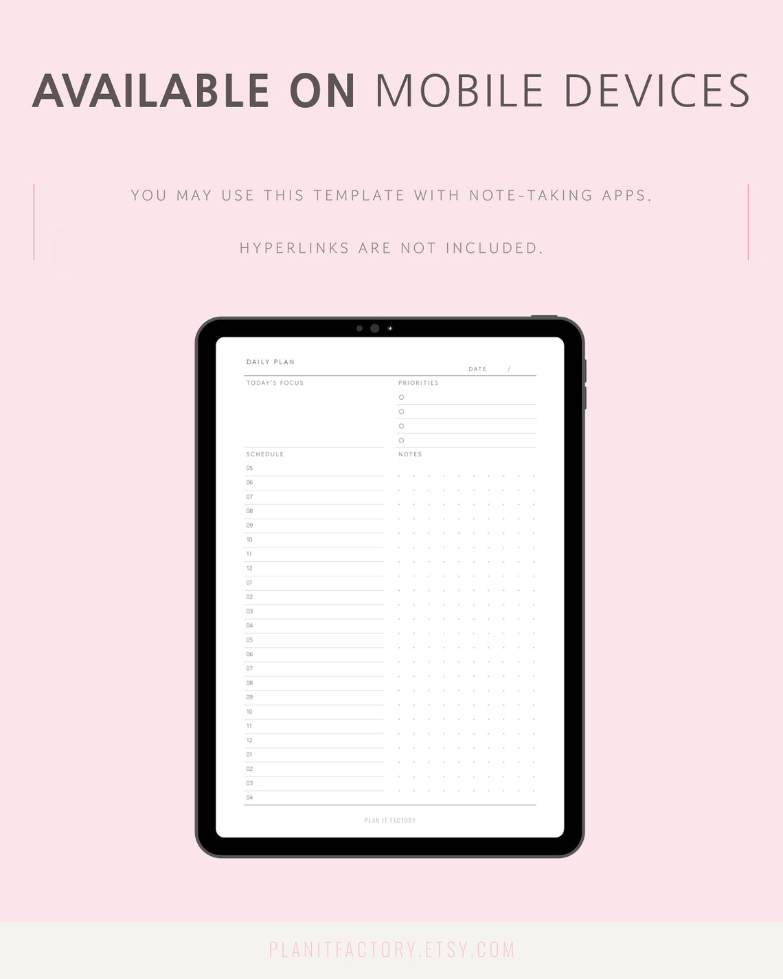 Daily Time Block Planner Printable Insert Minimalist Page - Etsy