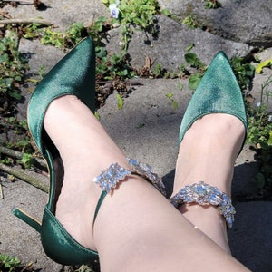 emerald satin shoes