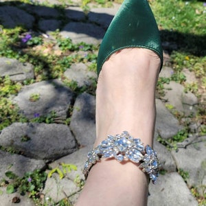 emerald satin shoes