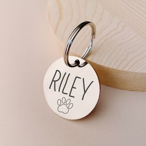 Personalized Dog Tag, Custom Pet Tag, Cat Tag, Cat Collar Tag, Cat ID Tag, Dog ID Tag, Dog Name Tag, Paw Tag, Stainless Steel Engraved Tag