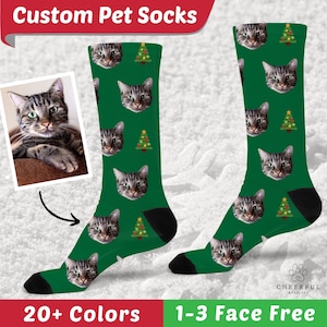 Personalized Cat Socks, Photo Socks with Cat Face, Customized Dog Socks, Cat Remembrance Gift, Custom Cat Socks, Cute Pet Face on Socks
