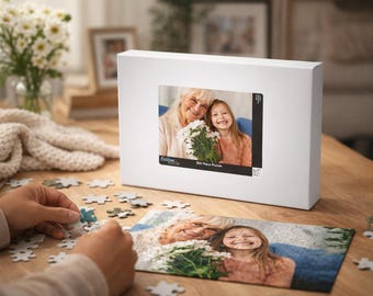 Personalized Large Piece Puzzle for Seniors, Custom Photo Jigsaw Puzzle for Elderly Adults, Mothers Day Gift for Mom, Family Photo Puzzle