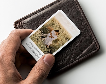 Anniversary Gift Personalized Metal Wallet Insert Custom Photo Card Romantic Gift for Husband Gift for Boyfriend Sentimental Keepsake