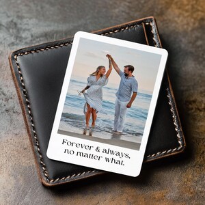 Long Distance Gifts, Personalized Metal Wallet Insert, Photo - Custom Card, ID-Size, Deployment Keepsake