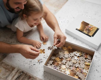 Custom Puzzle from Photo for Dad, Personalized Father's Day Gift, Unique Jigsaw Puzzle with Family Picture, Heartfelt Birthday Gift for Dad