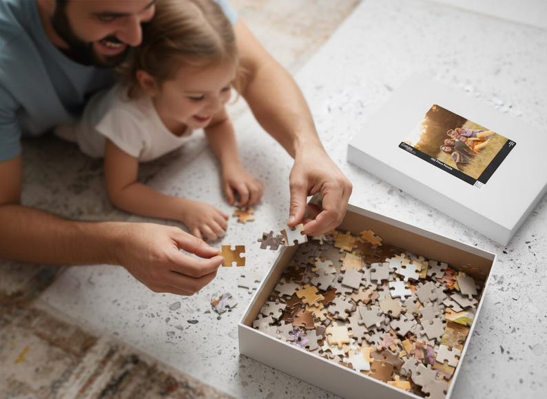 Custom Puzzle from Photo for Dad, Personalized Father's Day Gift, Unique Jigsaw Puzzle with Family Picture, Heartfelt Birthday Gift for Dad