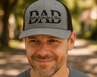 Custom Dad Hat With Kids Names Trucker Hat Fathers Day Gift For Dad Personalized Embroidered Hat - New Dad Gift - Gift For Him - Cap For Dad