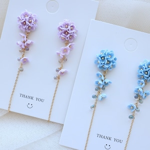 Micro Crochet Earring Handmade Earrings Gift for Girl Earring Hydrangea Earring Purple Handmade Flower Earring Gift for Mother Gift for Her