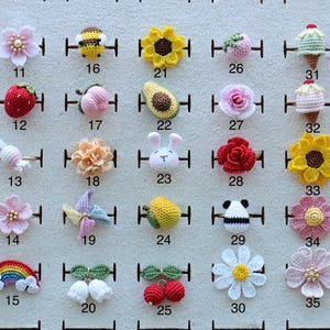 Micro Crochet Rings Handmade Rings  Gift for Girlfriend Gold Rings Panda Rings Lemon Rings Cherry Rings Sunflower Rings Bee Ring Candy Rings