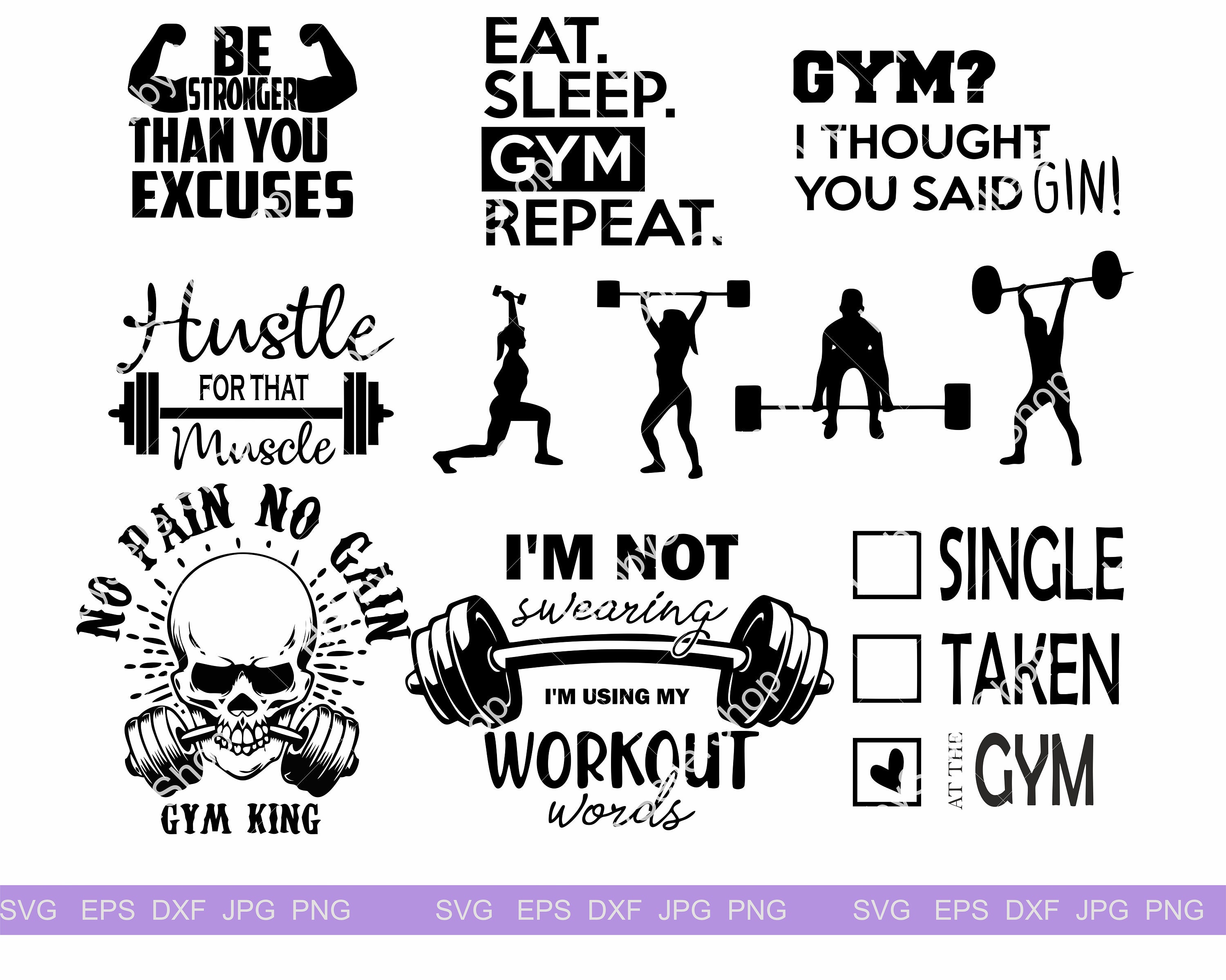 Gym Quotes Svg Workout Svg Bundle Stock Vector Royalty Free | Hot Sex ...