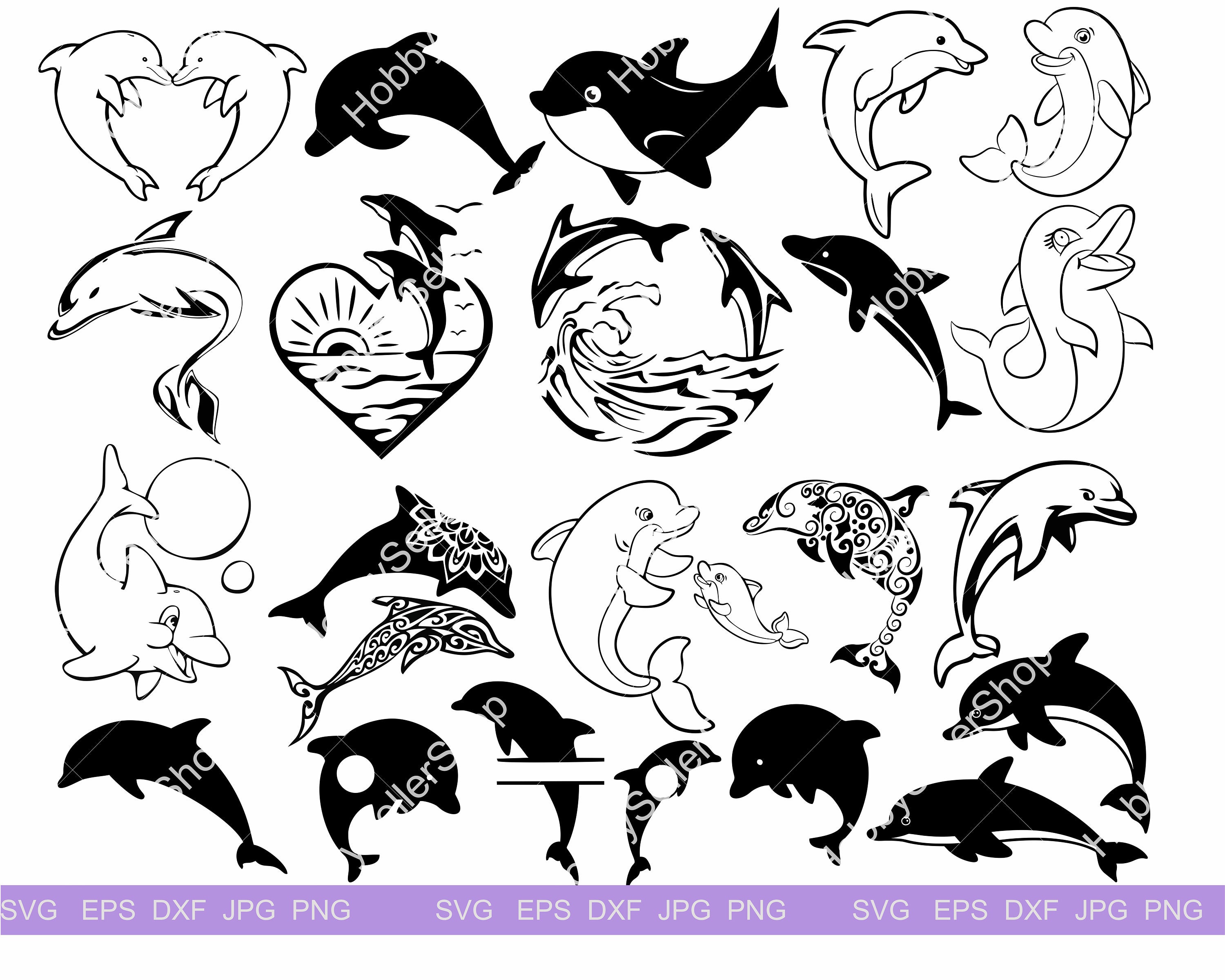 Dolphin Svg File For Cricut Dolphin Dxf Silhouette Dolphin | Etsy