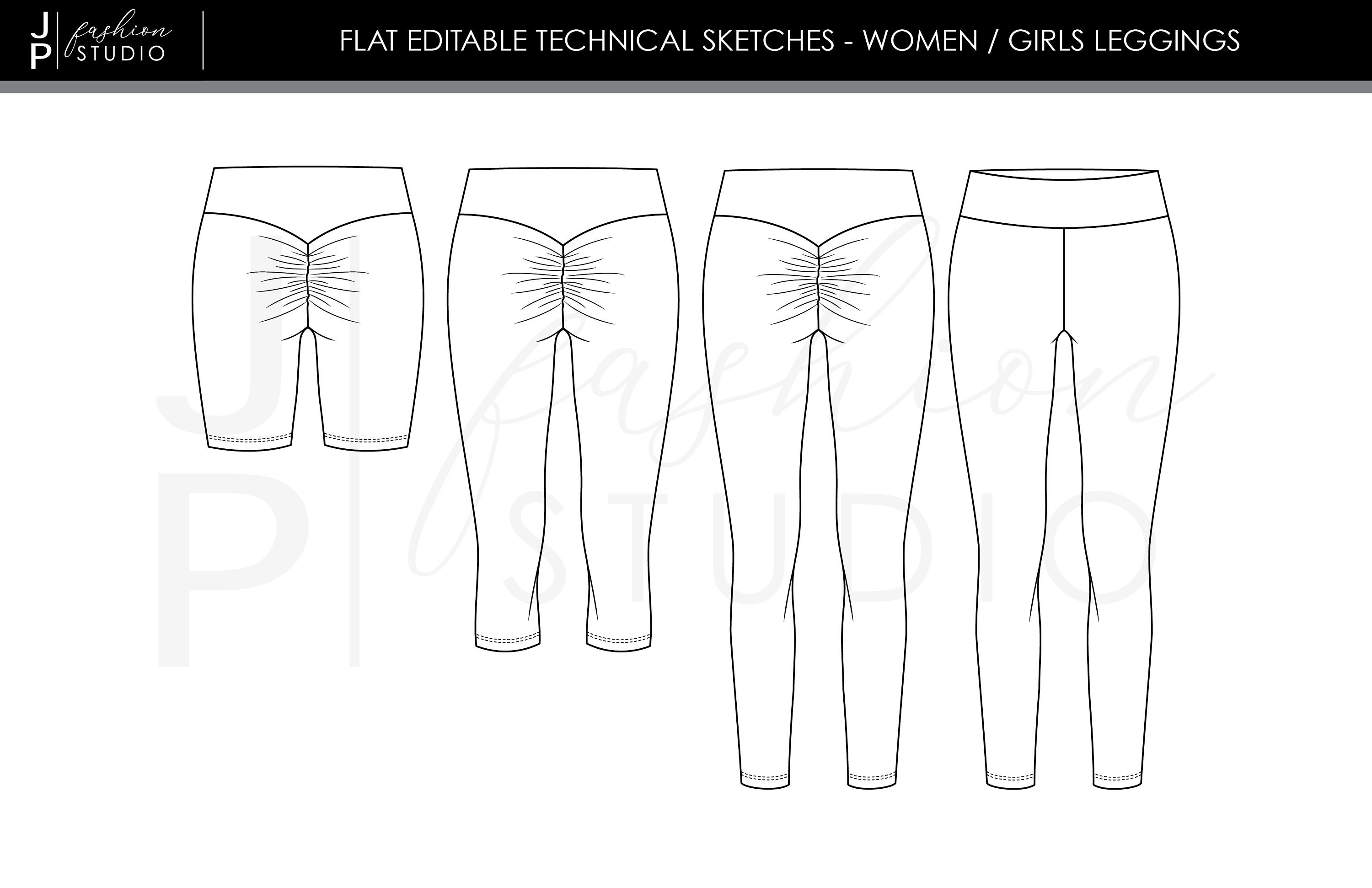 Leggings Technical Fashion Drawing 