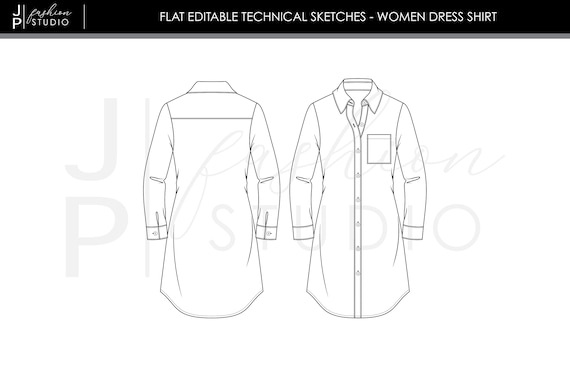 women's shirt technical vector drawing Stock Vector | Adobe Stock