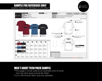 Editable Apparel Tech Pack Template (11x17 in) - Adobe Illustrator
