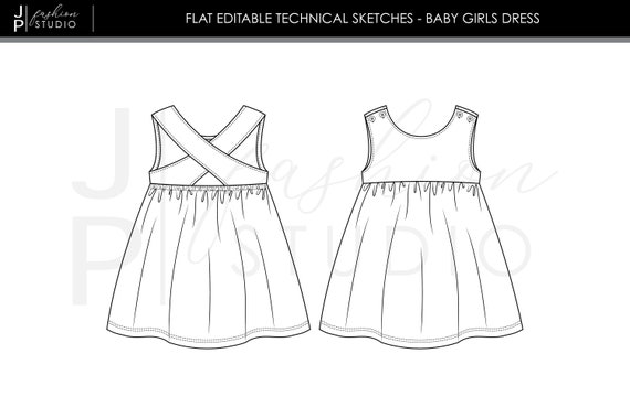 Baby girl dress hot sale sketch