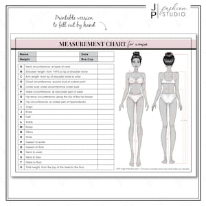 PRINTABLE Men's Body Measurement Sheet / Fashion Designer Template