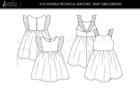 Baby Dress Sketch stock vector. Illustration of warm - 63554044