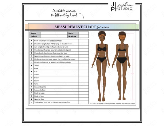 Female Body Measurement Chart, Template.net