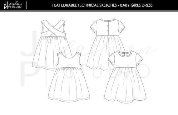Drawing of a girl in a dress for clearance kids