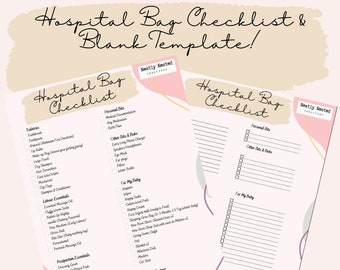 Hospital Bag Checklist / Editable Hospital Bag Checklist/ Maternity Checklist/ Birth Bag Packing/ Instant Download/ Hospital Bag/ New Mum